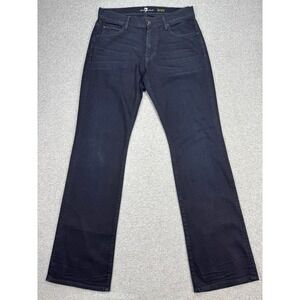 7 For All Mankind Jeans Men's 31 Black Denim Brett Straight Leg Regular Fit USA